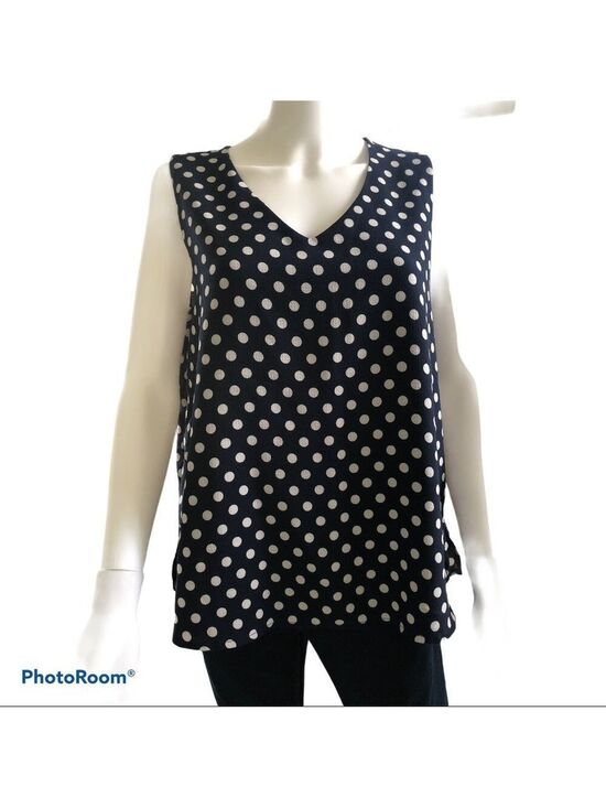 Halogen Tops - $5 SALE Halogen Petite Sleeveless Polka Dot Top Size MP